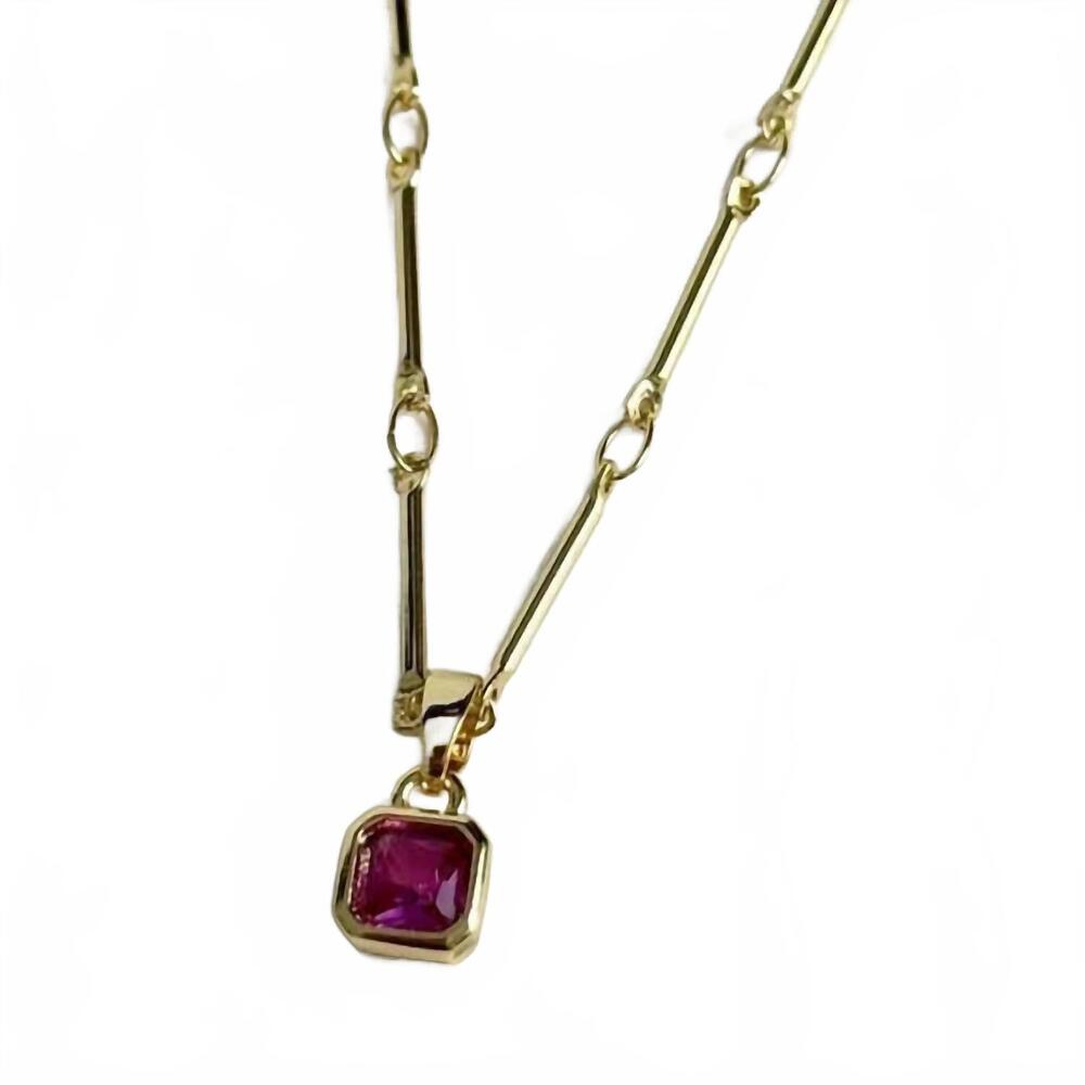 NEW TRAMPS+THIEVES women's danni ruby necklace in gold